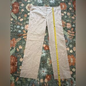 CHLOÉ Women’s Silk Blend Pants Trousers Beige Size 40/8 Straight Leg Mid-Rise